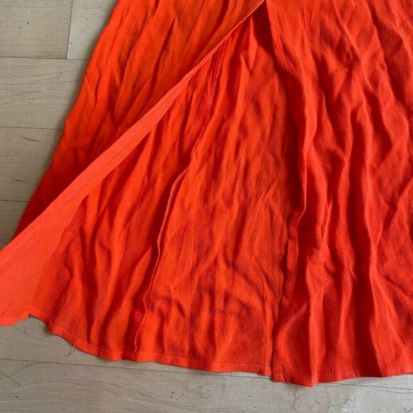 𝅺SOCIALITE BNWOT Orange Front Side Slit Midi Skirt Sz Small - Picture 4 of 7